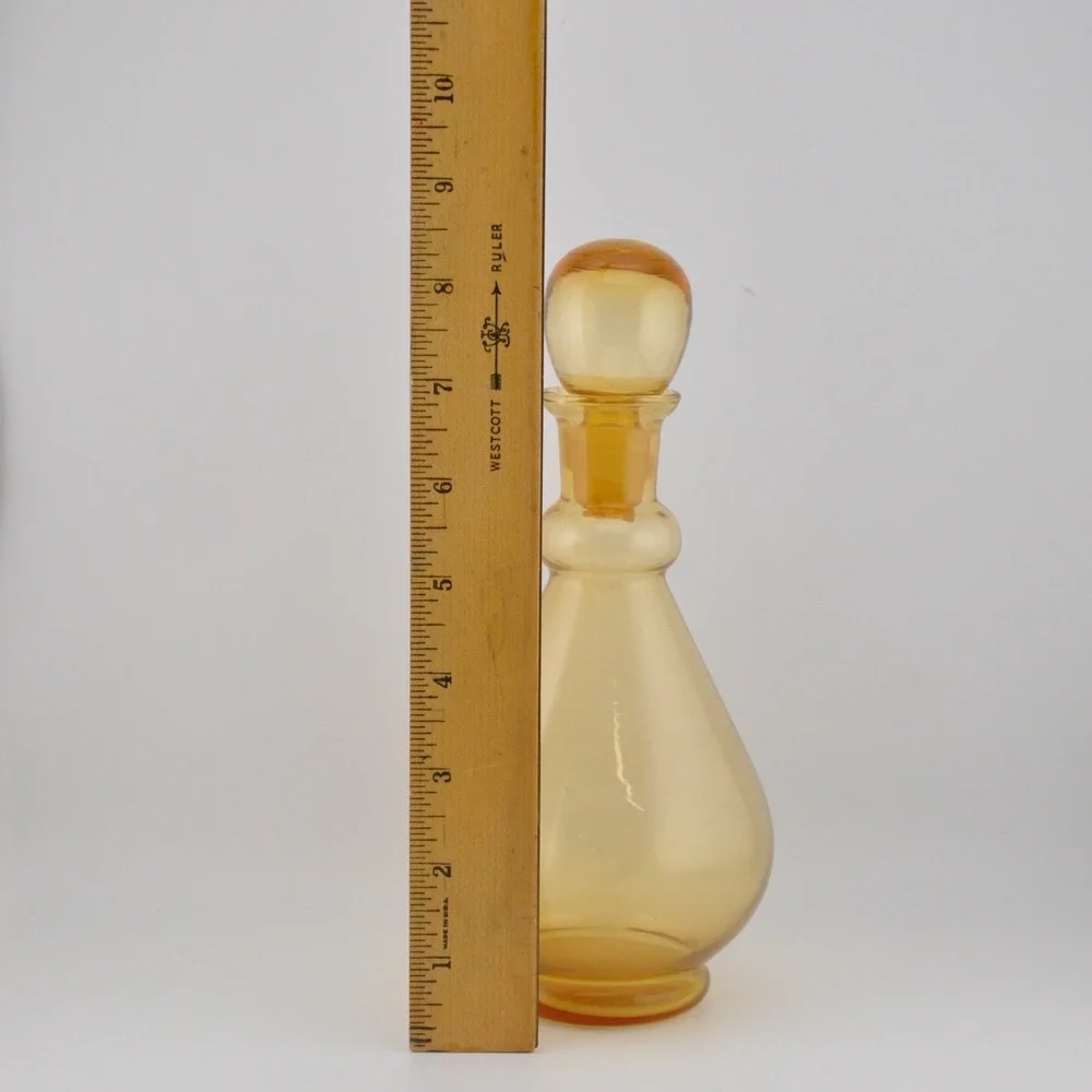 Vintage Amber Glass Decanter MCM Mid-Century Modern‎ Barware